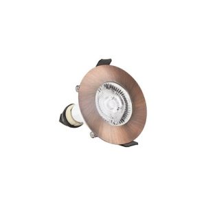 INTEGRAL EVOFIRE FIRE RATED DOWNLIGHT 70MM CUTOUT IP65 COPPER ROUND +GU10 HOLDER