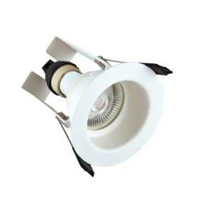 INTEGRAL EVOFIRE FIRE RATED DOWNLIGHT 70MM CUTOUT IP65 WHITE RECESSED +GU10 HOLDER & INSULATION GUARD