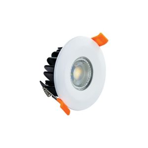 INTEGRAL WARMTONE FIRE RATED DOWNLIGHT 70MM CUTOUT 450LM 6W 2200-3000K 38 BEAM DIMMABLE 1P65 75LM/W WHITE