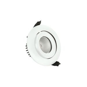 INTEGRAL LUXFIRE FIRE RATED TILTABLE DOWNLIGHT 92MM CUTOUT IP65 680LM 9W 4000K 36 BEAM DIMMABLE 76LM/W WHITE