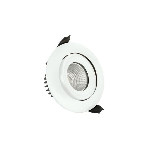 INTEGRAL LUXFIRE FIRE RATED TILTABLE DOWNLIGHT 92MM CUTOUT IP65 750LM 9W 4000K 55 BEAM DIMMABLE 83LM/W WHITE