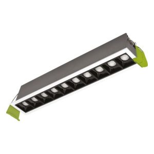 INTEGRAL TRACELUX 20W 10 LIGHT 4000K 45MM WIDTH RECESSED LINEAR DOWNLIGHT LED 273MM BY 37MM CUTOUT CRI90 IP20 1660LM 30 DEG BEAM 83LM/W WHITE BEZEL WITHOUT OUTER COVER WITHOUT DRIVER