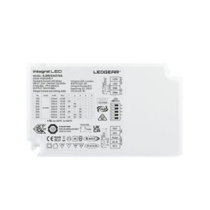 INTEGRAL ADJUSTABLE CONSTANT CURRENT DRIVER 13-29W 250-600mA IP20 DALI, DALI2, PUSH-DIMM 0-10V 14-42V OUTPUT