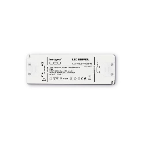 INTEGRAL CONSTANT VOLTAGE DRIVER 75W 24VDC IP20 NON-DIMM 200-240V INPUT