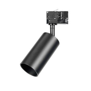 INTEGRAL ACCENTPLUS SPOTLIGHT S2 65MM DIAMETER 130MM LENGTH GU10 LED 3 CIRCUIT TRACK MOUNTED ADJUSTABLE BLACK FINISH