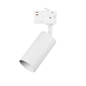INTEGRAL ACCENTPLUS SPOTLIGHT S2 65MM DIAMETER 130MM LENGTH GU10 LED 3 CIRCUIT TRACK MOUNTED ADJUSTABLE WHITE FINISH