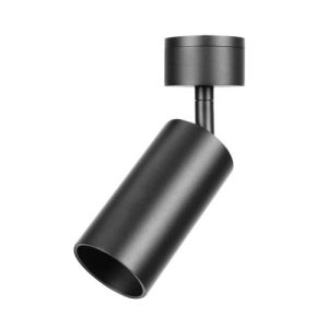 INTEGRAL ACCENTPLUS SPOTLIGHT S2 65MM DIAMETER 130MM LENGTH GU10 LED BASE SURFACE MOUNTED ADJUSTABLE BLACK FINISH