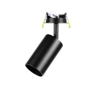 INTEGRAL ACCENTPLUS SPOTLIGHT S1 56MM DIAMETER 100MM LENGTH GU10 LED RECESSED MOUNTED 70MM CUTOUT ADJUSTABLE BLACK FINISH