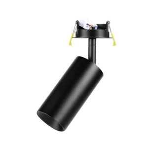 INTEGRAL ACCENTPLUS SPOTLIGHT S2 65MM DIAMETER 130MM LENGTH GU10 LED RECESSED MOUNTED 70MM CUTOUT ADJUSTABLE BLACK FINISH