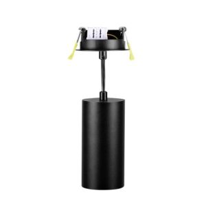 INTEGRAL ACCENTPLUS SPOTLIGHT S2 65MM DIAMETER 130MM LENGTH GU10 LED RECESSED MOUNTED 70MM CUTOUT SUSPENDED PENDANT 1M CABLE BLACK FINISH