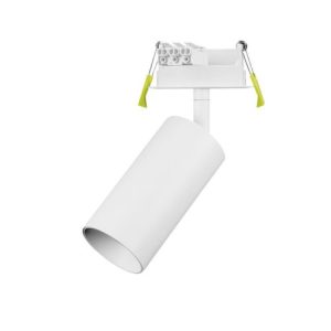 INTEGRAL ACCENTPLUS SPOTLIGHT S2 65MM DIAMETER 130MM LENGTH GU10 LED RECESSED MOUNTED 70MM CUTOUT ADJUSTABLE WHITE FINISH