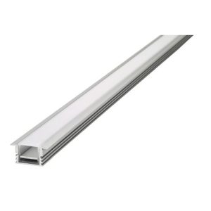 INTEGRAL PROFILE ALUMINIUM IP65 RECESSED 1M FROSTED DIFFUSER 24.9 X 13MM INCLUDE 1M PLATE 2 ENDCAPS 2 SEALING PLUGS 4 SCREWS AND 2 MOUNTING BRACKETS