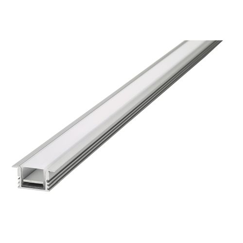 INTEGRAL PROFILE ALUMINIUM IP65 RECESSED 2M FROSTED DIFFUSER 24.9 X 13MM INCLUDE 2M PLATE 2 ENDCAPS 2 SEALING PLUGS 4 SCREWS AND 4 MOUNTING BRACKETS