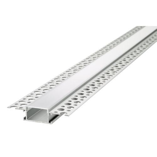 INTEGRAL PROFILE ALUMINIUM RECESSED 2M FROSTED DIFFUSER INCLUDE 2 ENDCAPS