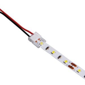 INTEGRAL WHITE BUTTON CLIP 5PACK STRIP TO 150MM WIRE FOR IP20 8MM WIDTH STRIP 2 PIN DC3-24V / 5A MAX