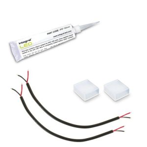 INTEGRAL IP67 KIT PIERCED END CAPS 2 SETS OF LIVE CABLES AND SILICON TUBE FOR IP67/IP65 10MM WIDTH STRIP
