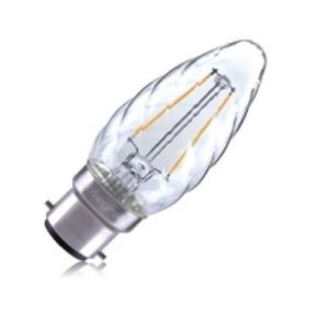 LED FIL TWISTED CANDLE 2W 250L BC CL WW