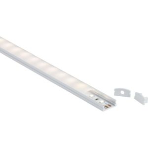 KNIGHTSBRIDGE 1M ALUMINIUM PROFILE - SURFACE MOUNT FLAT IN WHITE