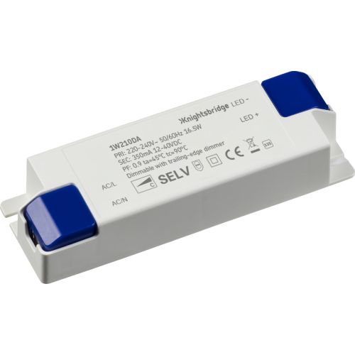 KNIGHTSBRIDGE IP20 350MA 16.5W CONSTANT CURRENT DIMMABLE LED DRIVER