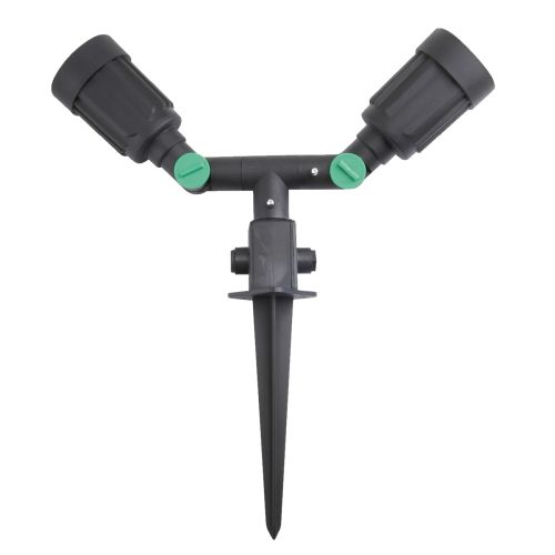 KNIGHTSBRIDGE IP44 230V TWIN GARDEN SPIKE SPOTLIGHT PAR38