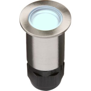 KNIGHTSBRIDGE IP67 24V SMALL STAINLESS STEEL GROUND FITTING 4 X BLUE LED