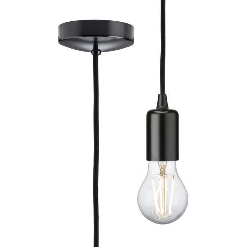 KNIGHTSBRIDGE 1.8M E27 CONTEMPORARY PENDANT SET - MATT BLACK