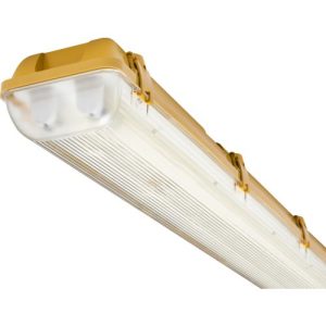 KNIGHTSBRIDGE 110V IP65 2X58W 5FT TWIN HF NON-CORROSIVE FLUORESCENT FITTING