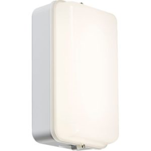 KNIGHTSBRIDGE 230V IP54 5W LED SECURITY AMENITY BULKHEAD WHITE BASE WITH OPAL DIFFUSER COOL WHITE 4000K