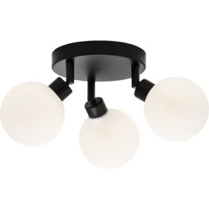KNIGHTSBRIDGE 230V IP44 G9 TRIPLE SPOTLIGHT WITH ROUND FROSTED GLASS - MATT BLACK