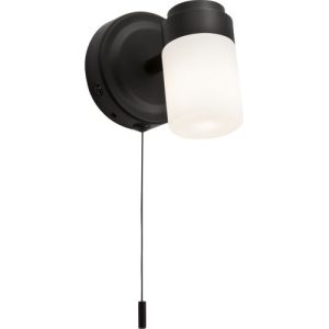 KNIGHTSBRIDGE 230V IP44 G9 SINGLE SPOTLIGHT WITH FROSTED GLASS - MATT BLACK