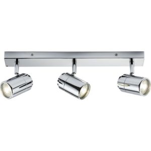 KNIGHTSBRIDGE 230V IP44 GU10 TRIPLE BAR SPOTLIGHT - CHROME