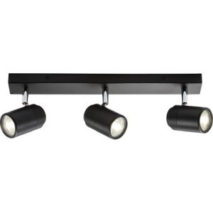 KNIGHTSBRIDGE 230V IP44 GU10 TRIPLE BAR SPOTLIGHT - MATT BLACK