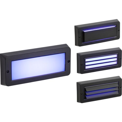 KNIGHTSBRIDGE 230V IP65 5W BLUE LED SURFACE MOUNT BRICK LIGHT - BLACK