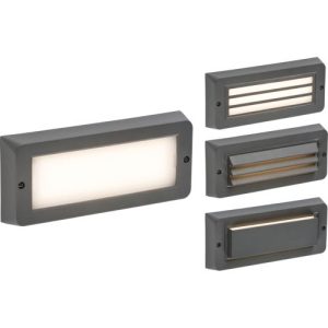 KNIGHTSBRIDGE 230V IP65 5W LED CCT ADJUSTABLE SURFACE MOUNT BRICK LIGHT - GREY
