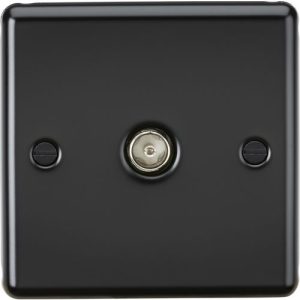 KNIGHTSBRIDGE MATT BLACK 1G COAX SOCKET