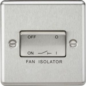 KNIGHTSBRIDGE 10AX 3 POLE FAN ISOLATOR SWITCH - ROUNDED EDGE BRUSHED CHROME