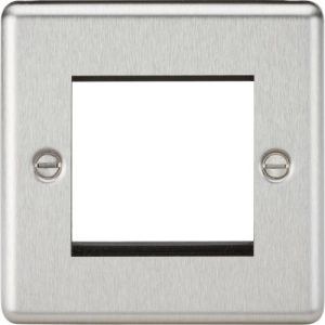 KNIGHTSBRIDGE 2G MODULAR FACEPLATE - ROUNDED EDGE BRUSHED CHROME