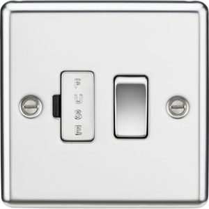 KNIGHTSBRIDGE 13A SWITCHED FUSED SPUR UNIT - ROUNDED EDGE POLISHED CHROME