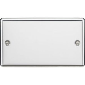 KNIGHTSBRIDGE 2G BLANKING PLATE - ROUNDED EDGE POLISHED CHROME