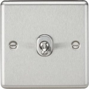 KNIGHTSBRIDGE 10AX 1G INTERMEDIATE TOGGLE SWITCH - ROUNDED EDGE BRUSHED CHROME