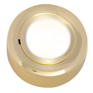 KNIGHTSBRIDGE IP20 12V L/V BRASS CABINET FITTING SURFACE OR RECESSED (HALOGEN LAMP INCLUDED)