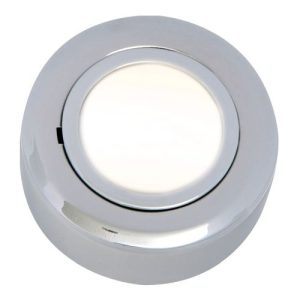 KNIGHTSBRIDGE IP20 12V L/V CHROME CABINET FITTING SURFACE OR RECESSED (HALOGEN LAMP INCLUDED)