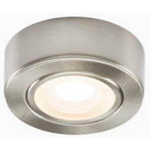 KNIGHTSBRIDGE IP20 12V L/V BRUSHED CHROME CABINET FITTING SURFACE OR RECESSED (LAMP INCLUDED)