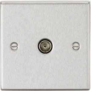 KNIGHTSBRIDGE TV OUTLET (NON-ISOLATED) - SQUARE EDGE BRUSHED CHROME