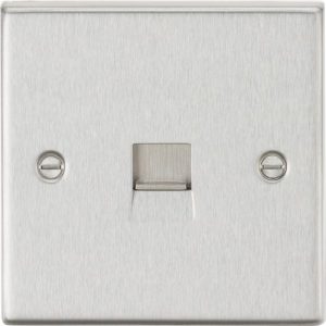 KNIGHTSBRIDGE TELEPHONE MASTER OUTLET - SQUARE EDGE BRUSHED CHROME