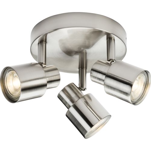KNIGHTSBRIDGE 230V GU10 TRIPLE SPOTLIGHT - BRUSHED CHROME