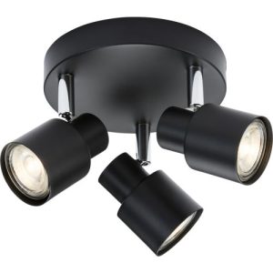KNIGHTSBRIDGE 230V GU10 TRIPLE SPOTLIGHT - MATT BLACK