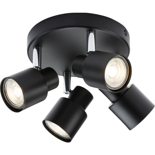 KNIGHTSBRIDGE 230V GU10 QUAD SPOTLIGHT - MATT BLACK