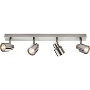 KNIGHTSBRIDGE 230V GU10 QUAD BAR SPOTLIGHT - BRUSHED CHROME