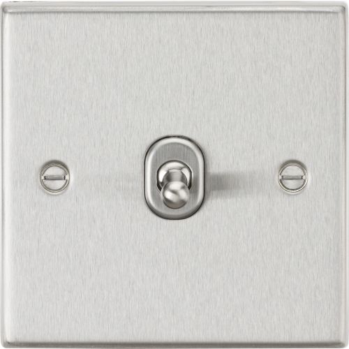 KNIGHTSBRIDGE 10AX 1G 2-WAY TOGGLE SWITCH - SQUARE EDGE BRUSHED CHROME FINISH